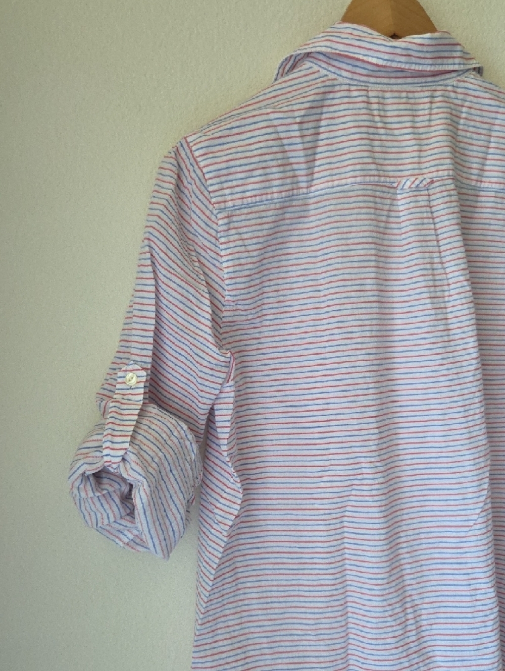 J. Crew Pink and Blue Striped Shirt Button Placket 100% Cotton Sz 12 Lightweight - Picture 11 of 15